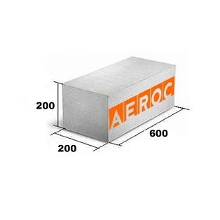 Газоблок Аерок D500 гладкий 200х200х600 мм (Березань)