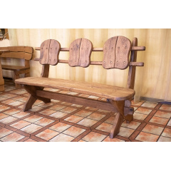 Лавочка со спинкой из термодерева 1670х340 мм Thermo-treated Oak bench 02 Михайловка