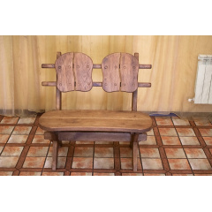 Лавочка скамья со спинкой из термодерева 1100х370 мм Thermo-treated Oak bench 01 Вознесенск