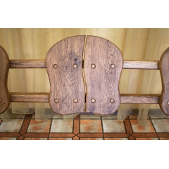 Лавочка скамья со спинкой из термодерева 1100х370 мм Thermo-treated Oak bench 01 Вознесенск