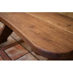 Лавочка скамья со спинкой из термодерева 1100х370 мм Thermo-treated Oak bench 01 Вознесенск