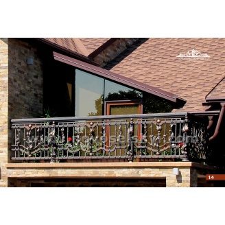 Коване огородження балкону пряме А3114