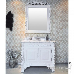 Комплект мебели для ванной комнаты Godi US-08B AW (слоновая кость матовая, патина серебро) Винница