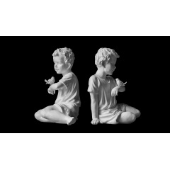 Скульптура Хлопчик з пташкою 450х420х330 мм Вінниця