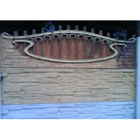 Забор декоративный железобетонный №10к Песчаник арочный 2х2 м
