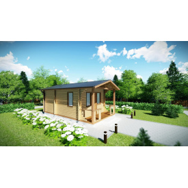 Строительство дома из профилированного бруса с верандой 4,2х7,5 м