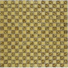 Мозаика шахматка рельефная 15x15 мм золотой песок Киев