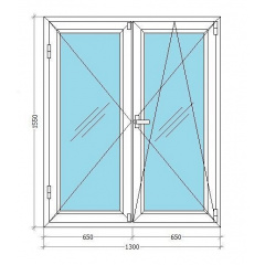 Металлопластиковое окно Viknar`OFF Classic Line 400 штульповое с 1-камерным стеклопакетом 1,3x1,55 м Киев