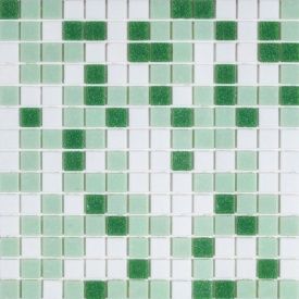 Мозаїка, скляна на папері VIVACER GLmix200 327х327 мм мікс зелений