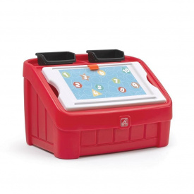 Ящик для игрушек и для творчества BOX & ART 2 в 1 48x78x48 см красный