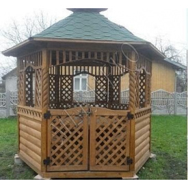 Деревянная беседка МеблиЭко Шестигранная №2 (101249)