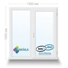 Окно металлопластиковое двухстворчатое Оконика WHS 60 с энергосберегающим стеклопакетом 1300x1400 мм Сумы
