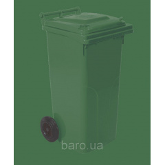 Бак для сміття на колесах із ручкою 120 л зелений Львів