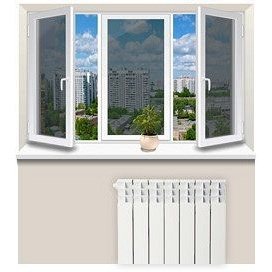 Обробка укосів з пластику тристулкового вікна з однієї строни