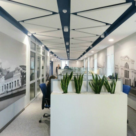 Акустический дизайнерский остров Rockfon Eclipse ТРЕУГОЛЬНИК 1160х40 мм