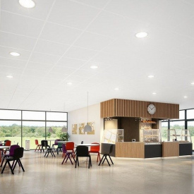 Акустична вологостійка ультрабіла матова плита Rockwool Rockfon Blanka 600x600x20 мм