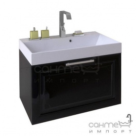 Тумба підвісна під раковину Marsan Patricia 700 чорний фурнітура хром