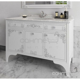 Підлогова Тумба під раковину Marsan Jacqueline 1200 білий золото патина