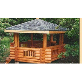 Будівництво альтанки з оцилиндрованного колоди 4х4 м