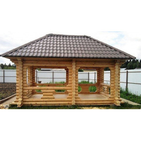 Будівництво альтанки з оцилиндрованного колоди 4х5 м