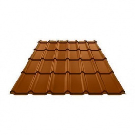 Металлочерепица Ruukki Decorrey Polyester matt 0,45 мм Кирпично-красный