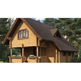 Дом из оцилиндрованного бревна 7х11 м