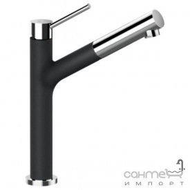 Змішувач для кухні з висувним виливом Schock Dion 510120 граніт в кольорі Cristadur 90 carbonium