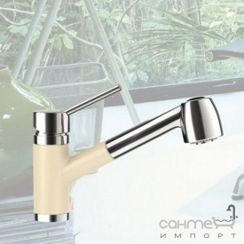 Смеситель для кухни с выдвижной лейкой Schock Pila 541120 эмаль в цвете Cristalite 90 carbonium