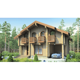 Будівництво дерев'яного будинку з оцилиндрованного колоди 8х10 м