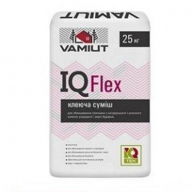 Еластична клеюча суміш IQ Flex для облицювання плиткою з натурального і штучного каменю Vamiut