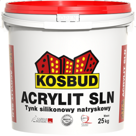 Фасадная силиконовая штукатурка машинного нанесения Kosbud Acrylit SLN барашек 1,5 мм 25 кг