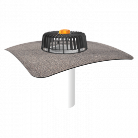 Однослойная кровельная воронка для кровель без теплоизоляции с приваренным битумным фартуком