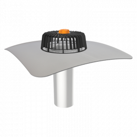 Одношарова воронка для покрівель без теплоізоляції з привареним ПВХ-фартухом