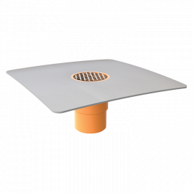 Воронка водостічна для балконів вертикальна з привареним фартухом з ПВХ-мембрани