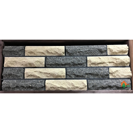 Цегла облицювальна ECOBRICK скеля 250x100x65 мм сірий/слонова кістка