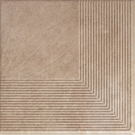 Ступінь кутова клінкерна Paradyz Viano beige struktura 30x30 см