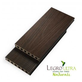 Терасна дошка двостороння LEGRO ULTRA NATURALE Walnut 3D-ефект фарбування дерево-полімерна композитна дошка для тераси, доріжок коричнева