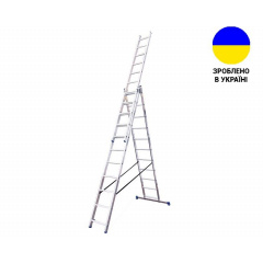 Трехсекционные лестницы Алюминиевая трехсекционная лестница 3х11 ступеней TRIOMAX VIRASTAR Львів