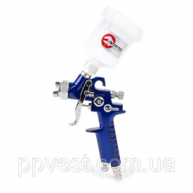 Краскопульт пневматический HVLP MINI верхний пластиковый бачок INTERTOOL PT-0101