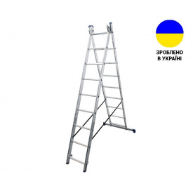 Двухсекционные лестницы Алюминиевая двухсекционная лестница 2x9 ступеней DUOMAX VIRASTAR