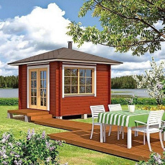 Деревянная беседка из мини бруса закрытая 3,0x3,0 м2 Киев