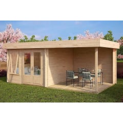 Альтанка дерев'яна з профільованого бруса з закритою кімнатою 6х3 Михайлівка