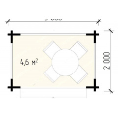Альтанка 3х2 дерев'яна з профільованого бруса відкрита Ізюм