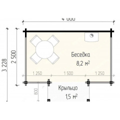 Беседка деревянная из профилированного бруса 4х2,5 Тернополь