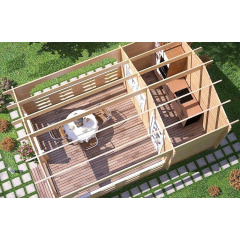 Альтанка дерев'яна з профільованого бруса 4x5,8 Шостка