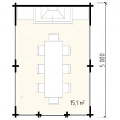 Альтанка дерев'яна з профільованого бруса 3,5x5 Долина
