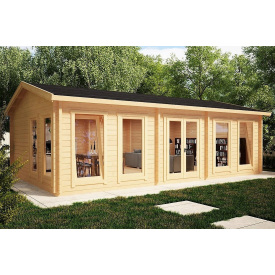 Альтанка дерев'яна з профільованого бруса з закритою кімнатою 8х5