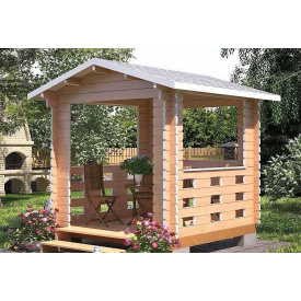 Беседка садовая из профилированного мини бруса 2,5x2,5 открытая