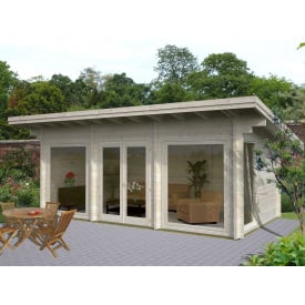 Беседка деревянная из профилированного бруса 6,4х3,6