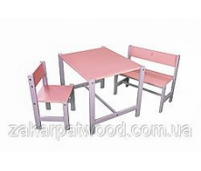 Набір дитячих меблів з дерева 690 х 550 х 540 колір рожевий